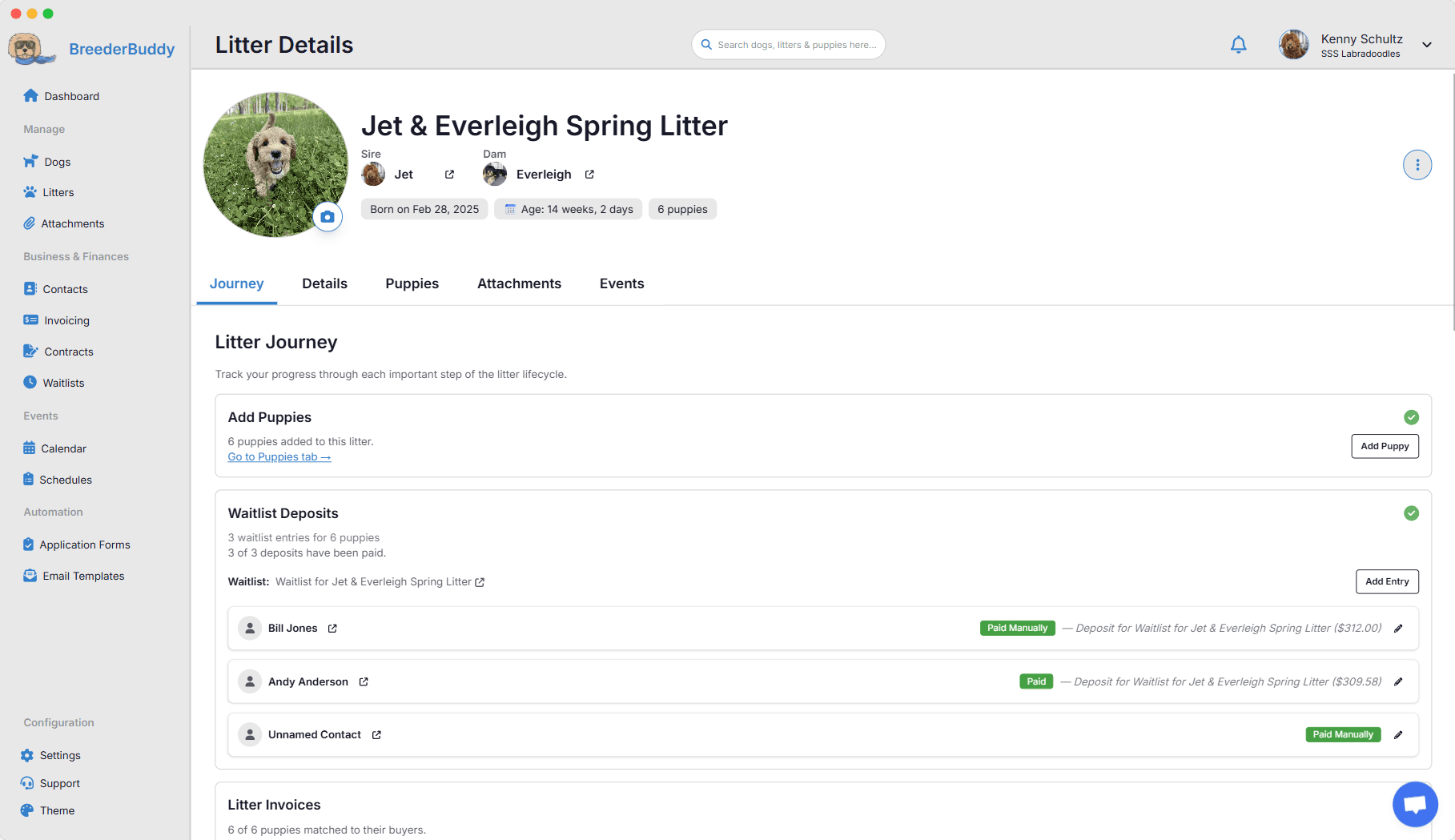 Litter Progress Card Screenshot